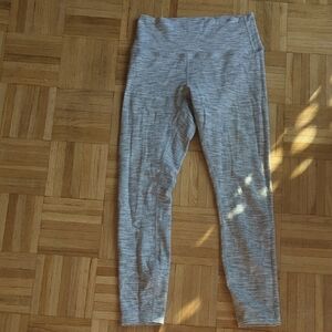 Lululemon White And Grey Striped Leggings